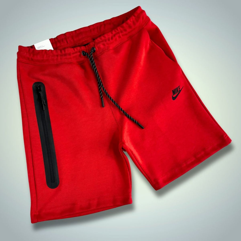 Ανδρικό αθλητικό σορτς Nike Tech Fleece, κόκκινο. Μοντέλο 2024. Premium ποιότητα