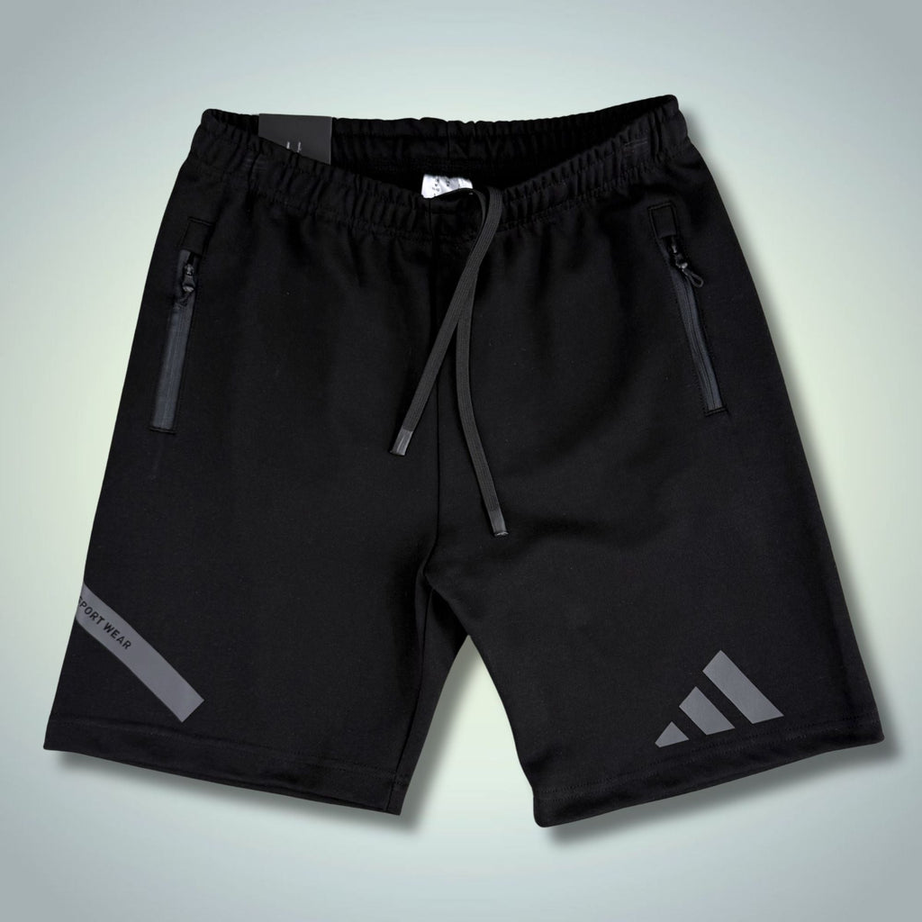 Adidas Z.N.E. ανδρικές αθλητικές κοντές παντελόνες, μαύρες, γκρι λογότυπο. Premium ποιότητα