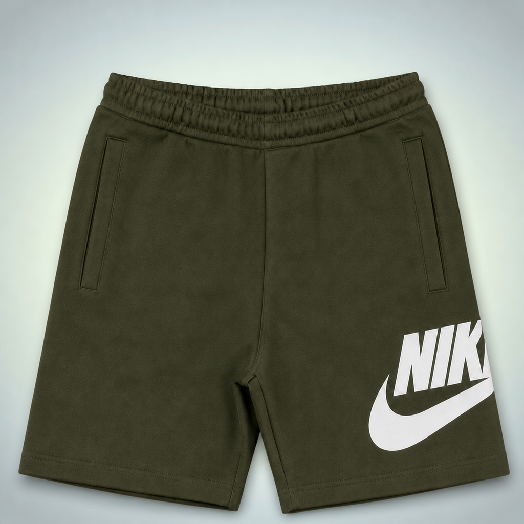 Nike Club Alumni ανδρικό αθλητικό σορτς, σκούρο πράσινο με μοτίβο Jacquard Monogram. Premium ποιότητα