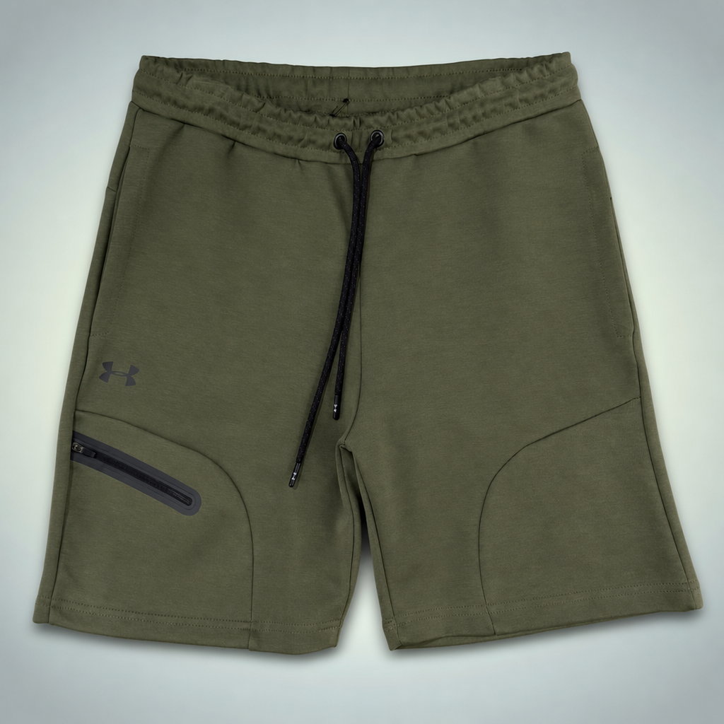 Under Armour Fleece ανδρικό αθλητικό σορτς, Ελαιόχρωμο πράσινο. Premium ποιότητα