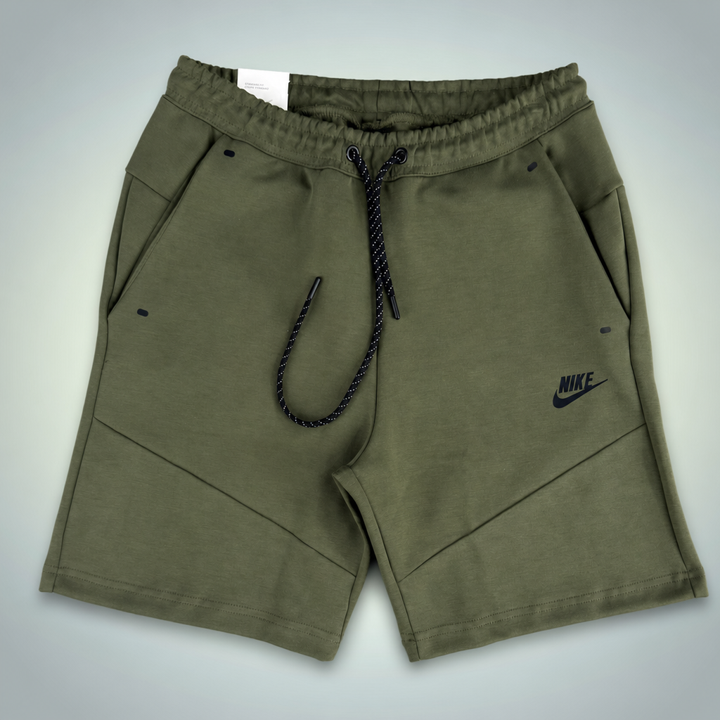 Nike Tech Fleece ανδρικό αθλητικό σορτς, Ελαιόχρωμο πράσινο. Premium ποιότητα