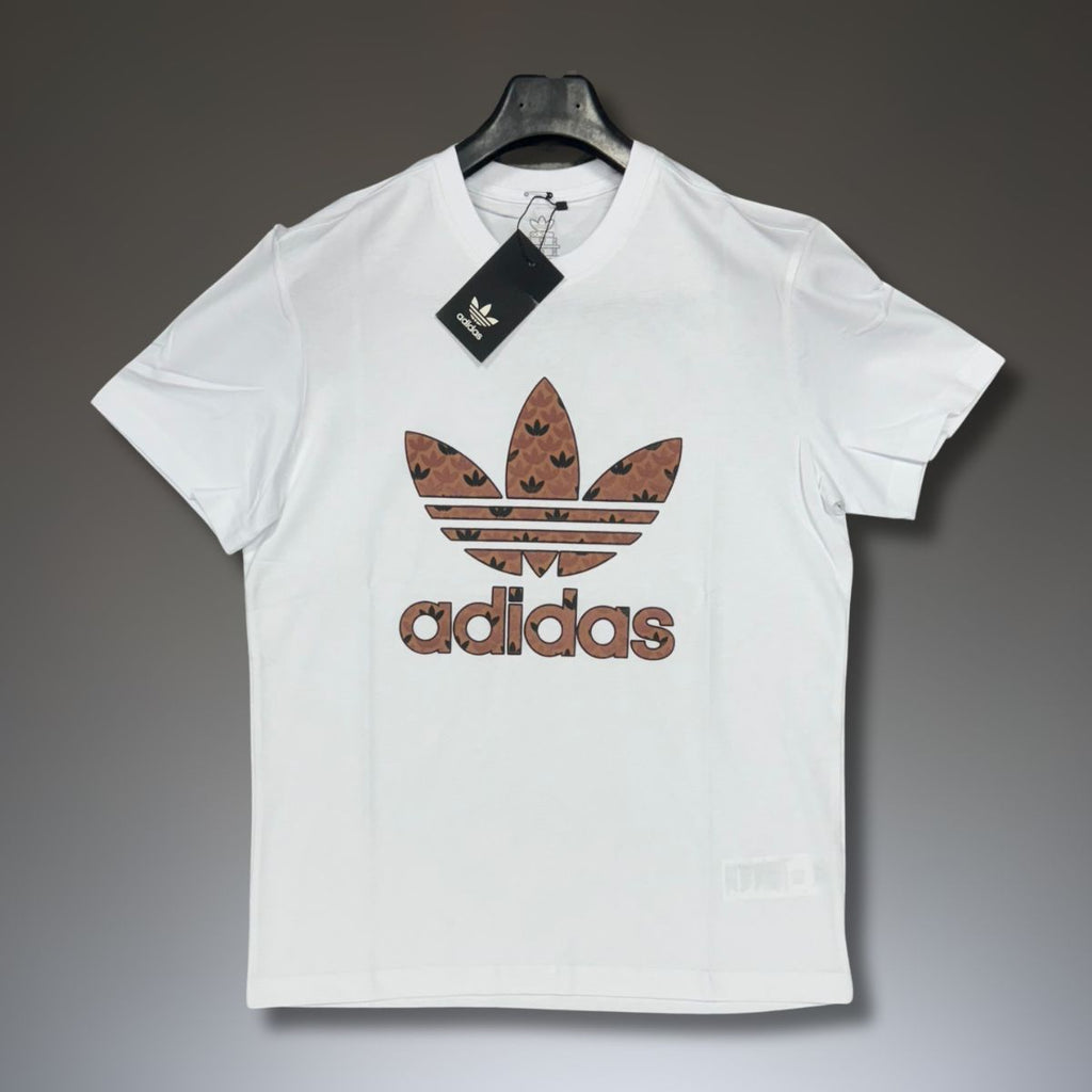Αντρικό λευκό T-shirt Adidas, κλασικό λογότυπο. Premium ποιότητα