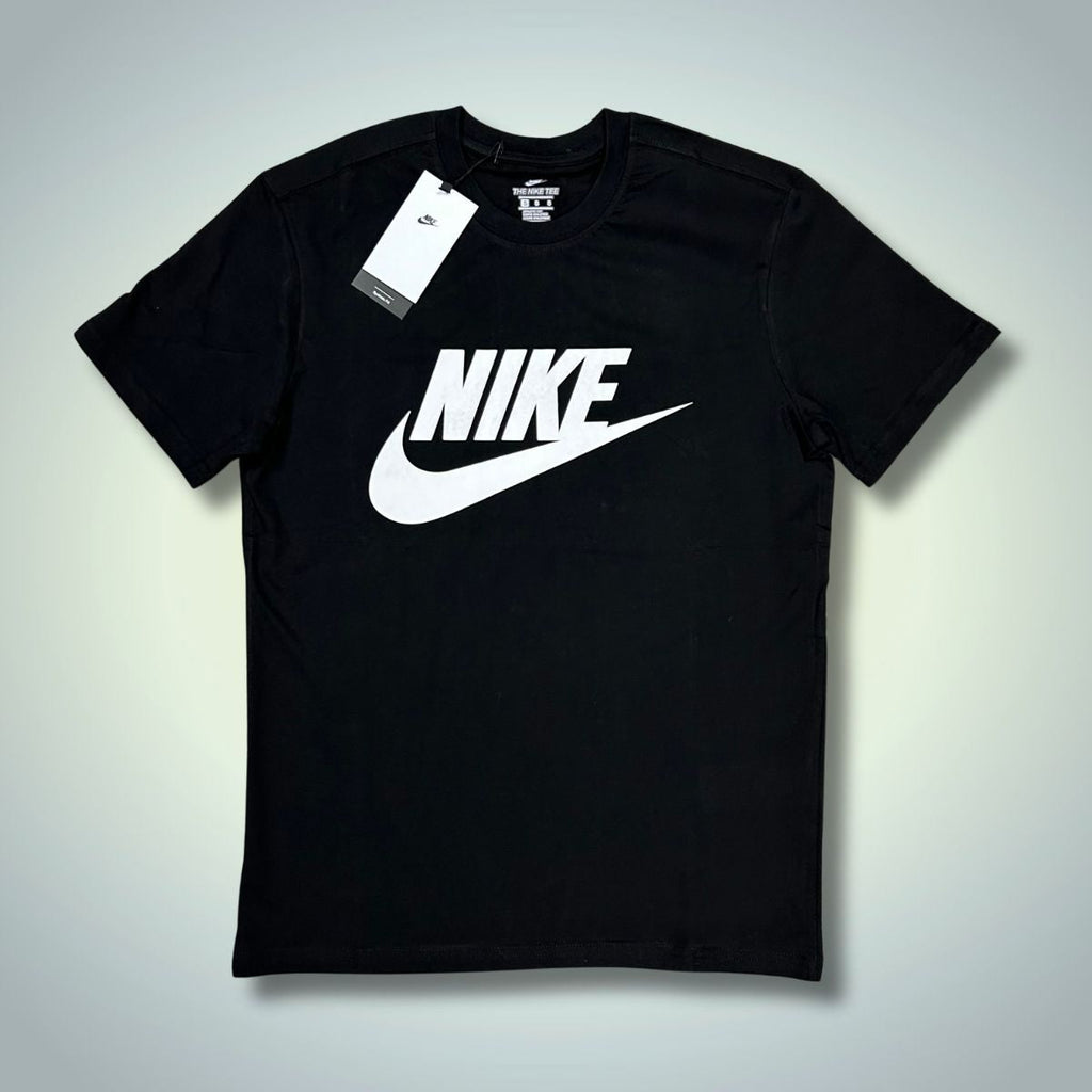 Ανδρικό μαύρο T-shirt Nike, λευκό λογότυπο. Premium ποιότητα
