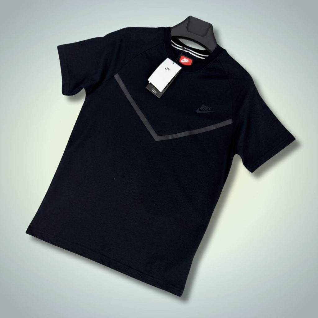 Ανδρικό μπλουζάκι Nike Tech Fleece, μαύρο. Μοντέλο 2024. Premium ποιότητα