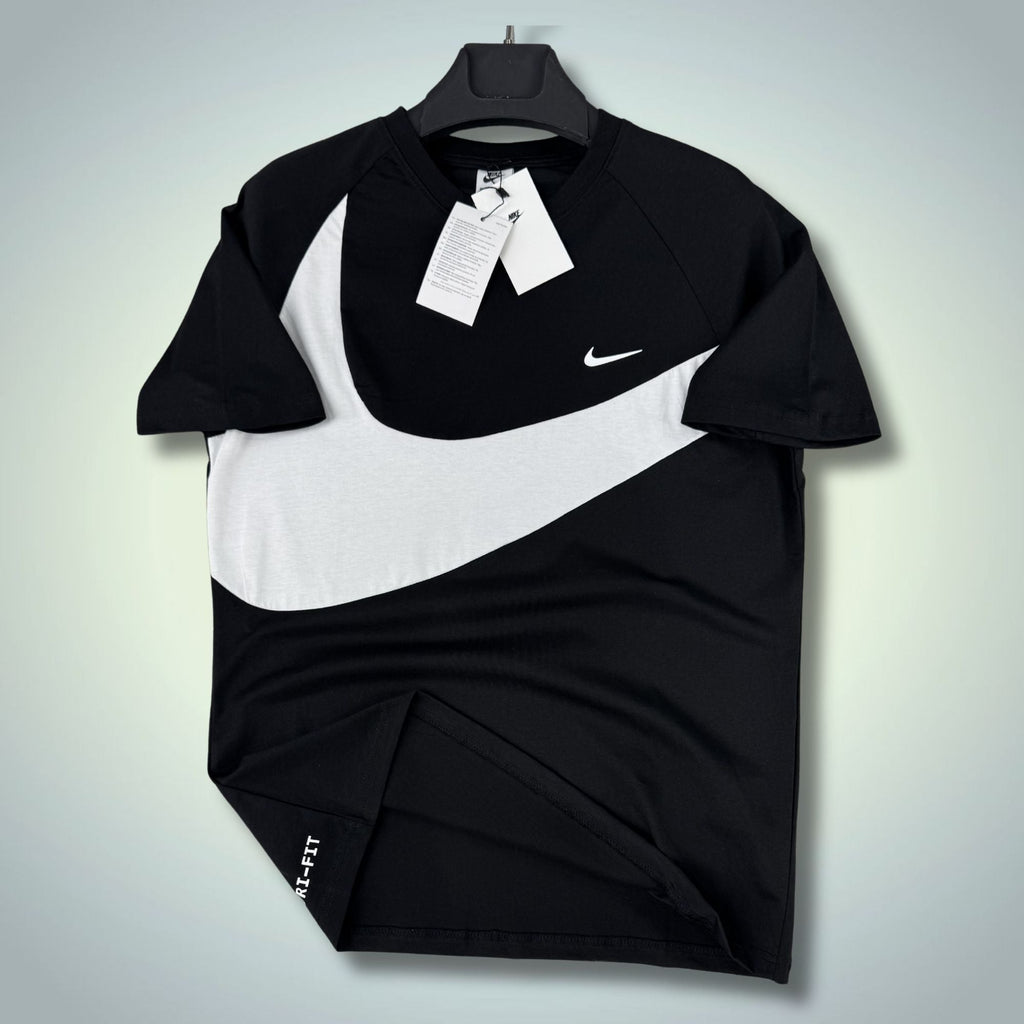 Ανδρικό μαύρο T-shirt Nike, μεγάλο λογότυπο. Premium ποιότητα