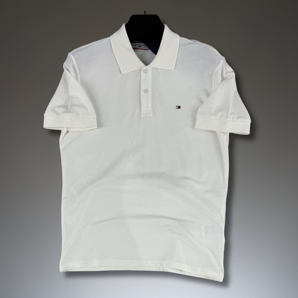 Ανδρικό λευκό polo T-shirt Tommy Hilfiger. Premium ποιότητα