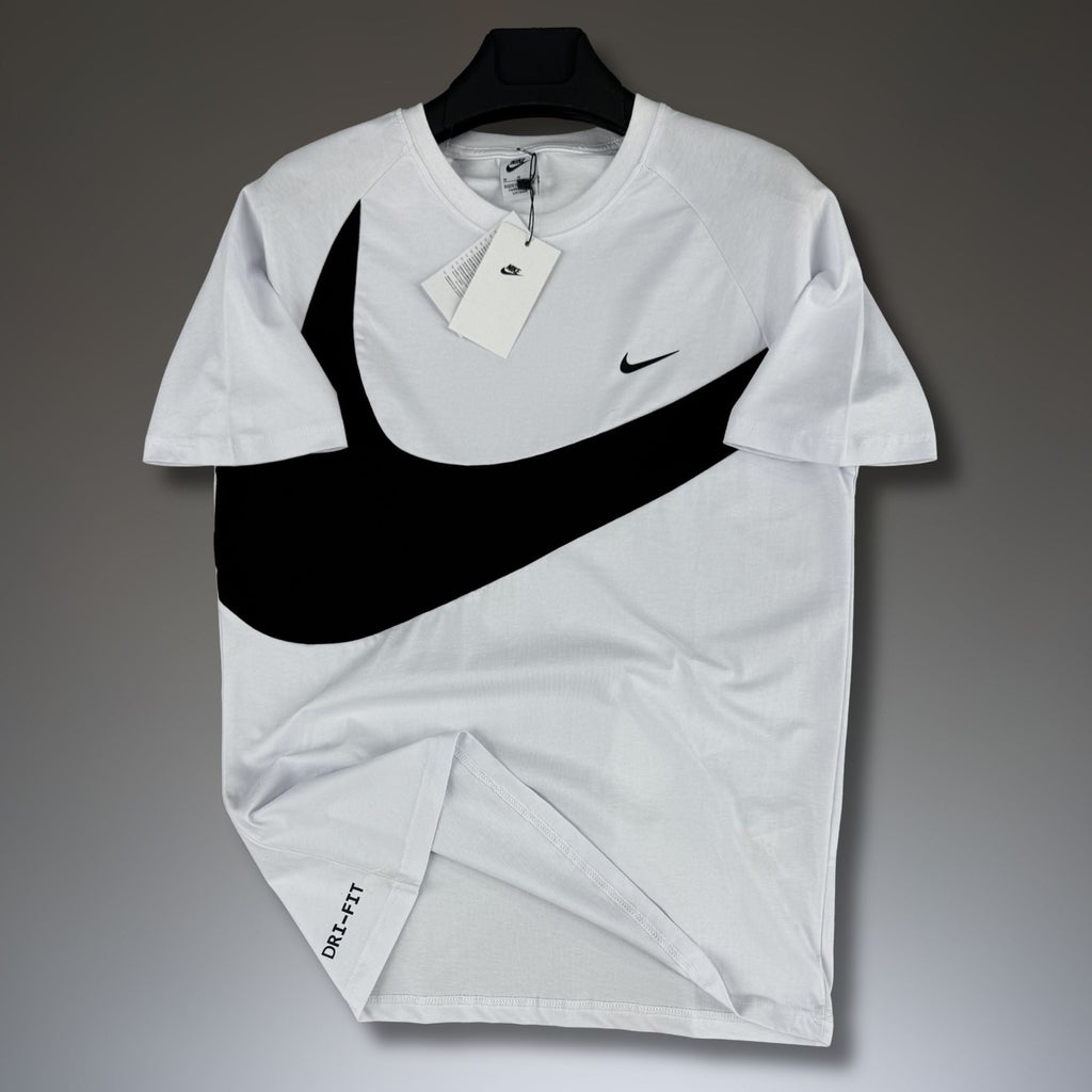 Ανδρικό λευκό t-shirt Nike, μεγάλο λογότυπο. Premium ποιότητα