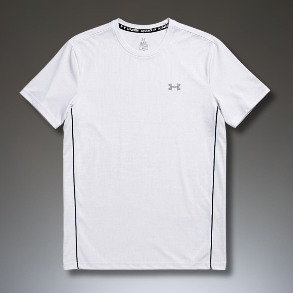 Ανδρική λευκή μπλούζα Under Armour, μεγάλο λογότυπο στην πλάτη. Premium ποιότητα