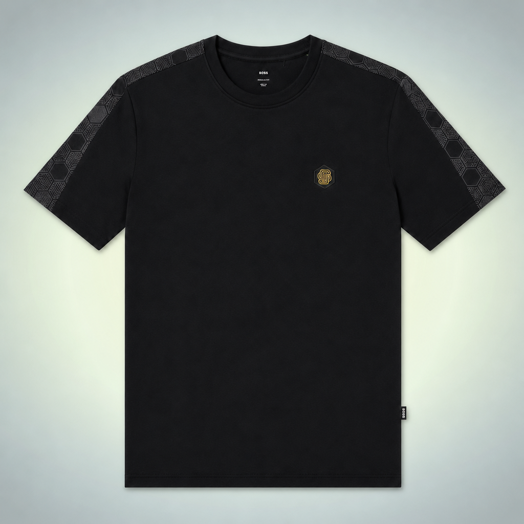 Hugo Boss ανδρικό T-shirt, μαύρο. Premium ποιότητα