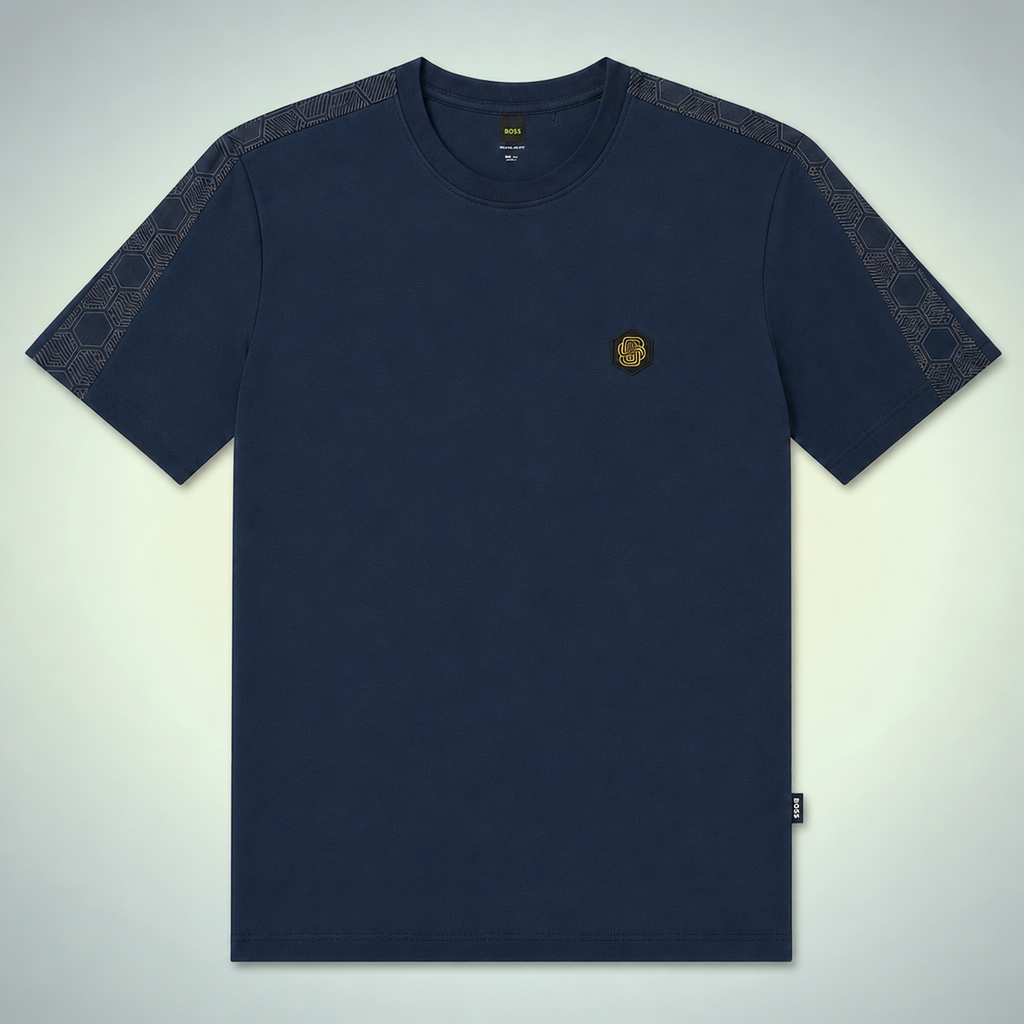 Hugo Boss ανδρικό T-shirt, σκούρο μπλε. Premium ποιότητα