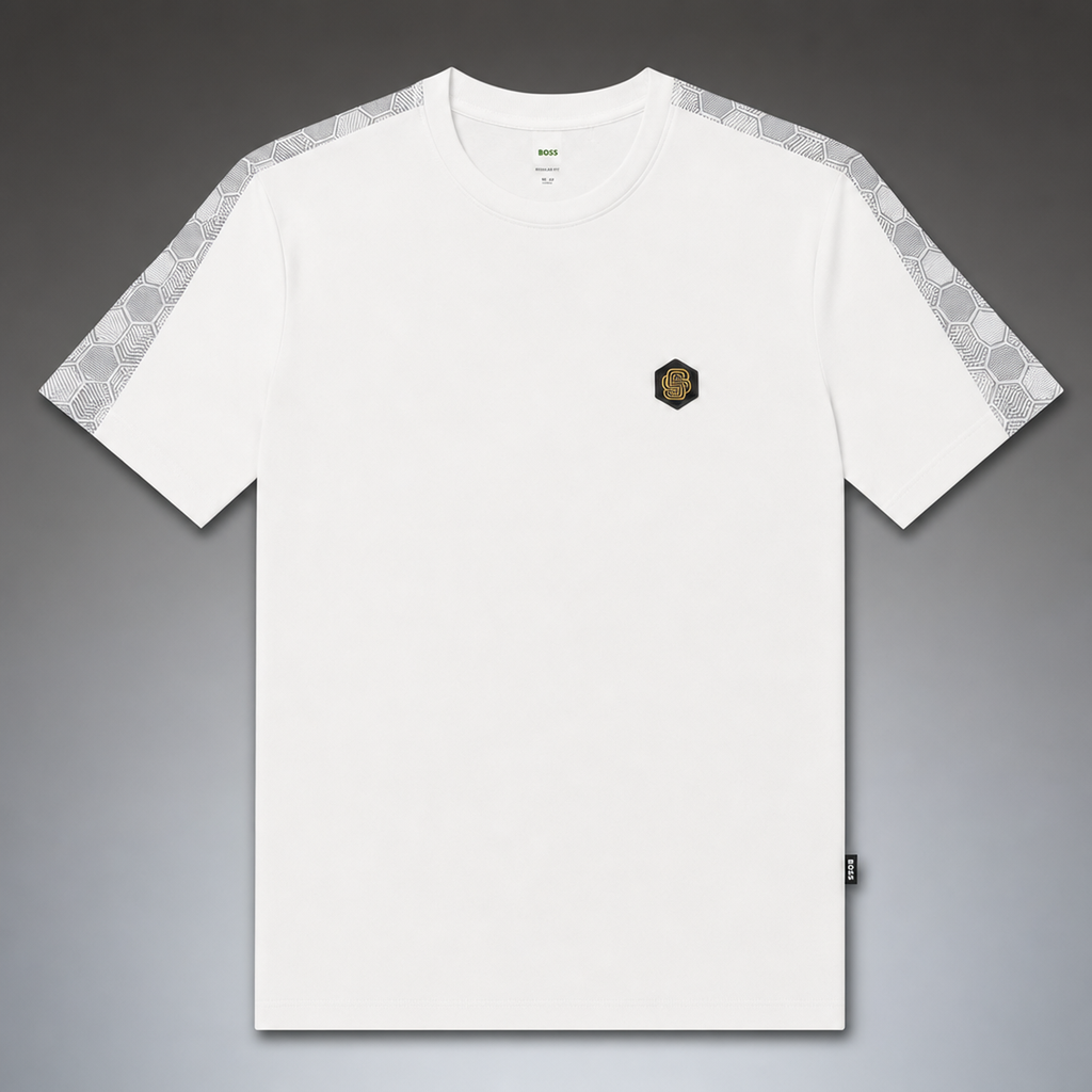 Hugo Boss ανδρικό T-shirt, λευκό. Premium ποιότητα