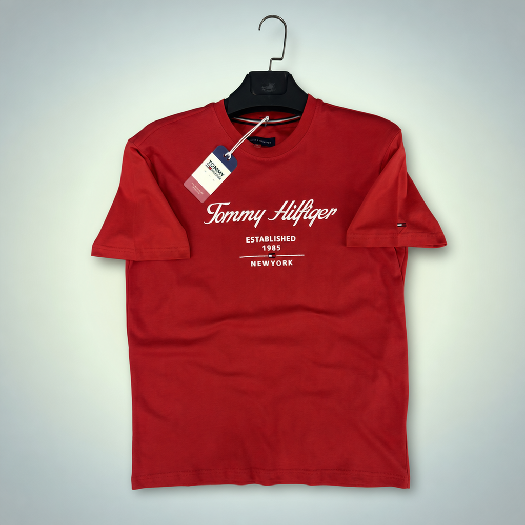 Tommy Hilfiger ανδρικό T-shirt, Κόκκινο. Premium ποιότητα