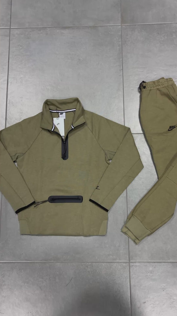 Παιδική αθλητικό σύνολο Nike Tech Fleece, λαδί. Μοντέλο 2024. Premium ποιότητα