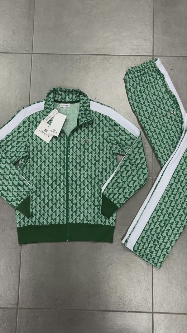Αντρικό αθλητικό Lacoste, Jacquard Monogram, πράσινο. Premium ποιότητα
