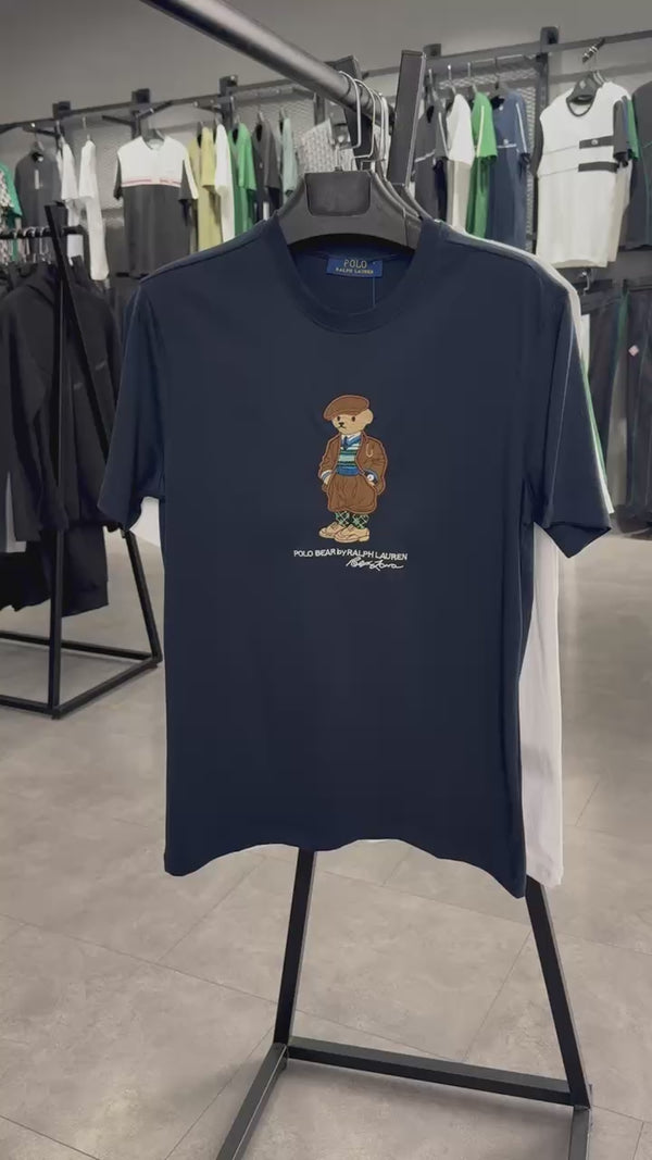 Μπλουζάκι Ralph Lauren, πράσινο, κέντημα με αρκούδα. Premium ποιότητα