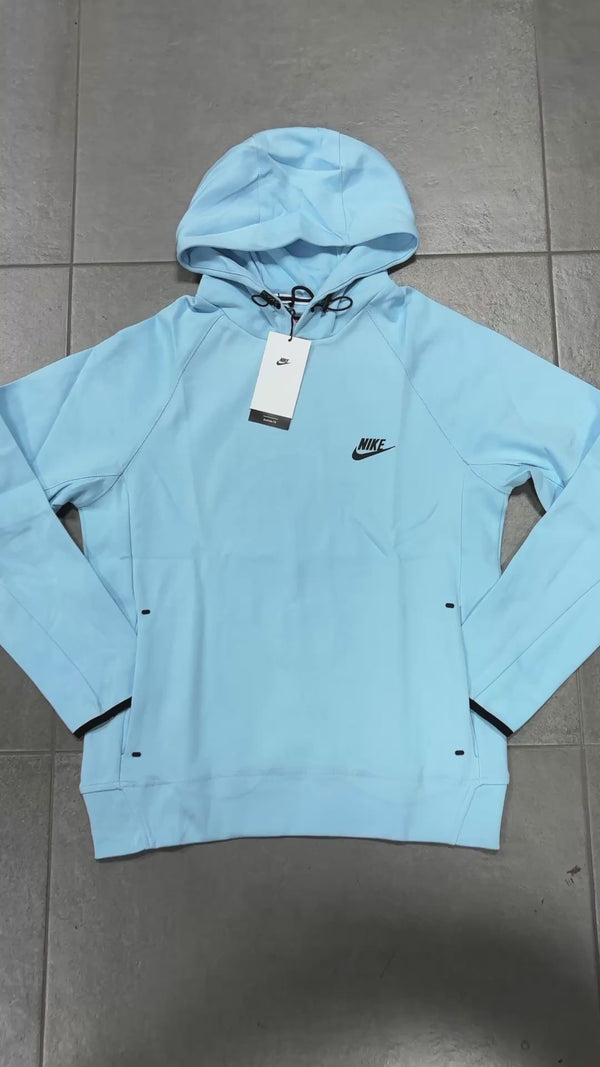 Ανδρικό φούτερ χωρίς φερμουάρ Nike Tech Fleece, γαλάζιο. Premium ποιότητα