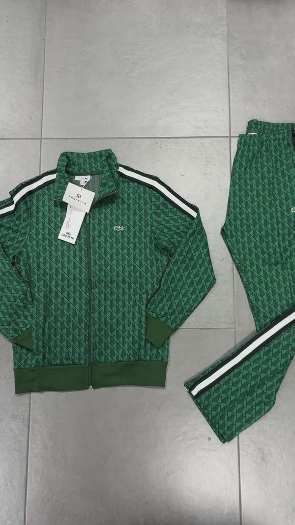 Αντρικό αθλητικό Lacoste, Jacquard Monogram, σκούρο πράσινο. Premium ποιότητα