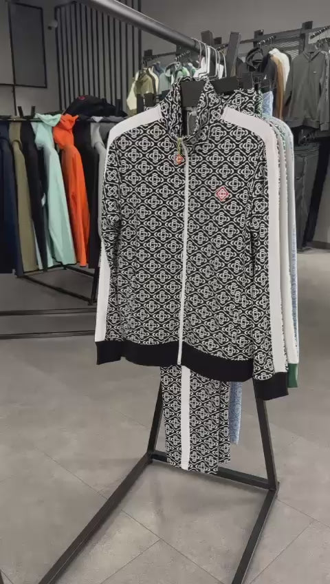 Ανδρική αθλητική φόρμα Casablanca, Jacquard Monogram, πράσινη. Premium ποιότητα