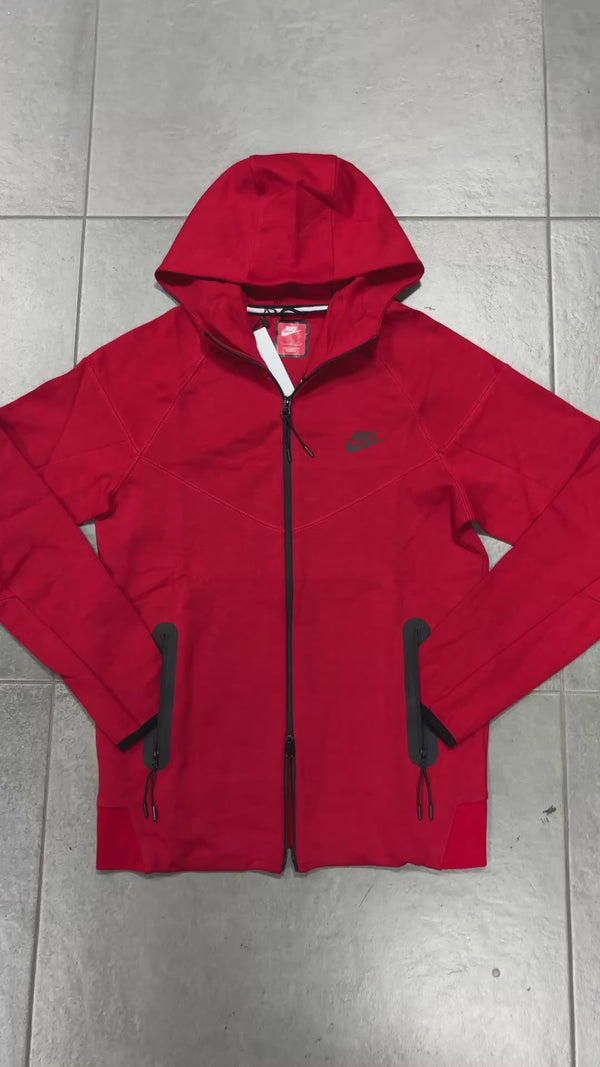Ανδρικό φούτερ Nike Tech Fleece, κόκκινο. Μοντέλο 2023. Premium ποιότητα