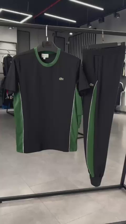 Ανδρική καλοκαιρινή αθλητική φόρμα Lacoste, πράσινο - λευκό. Premium ποιότητα