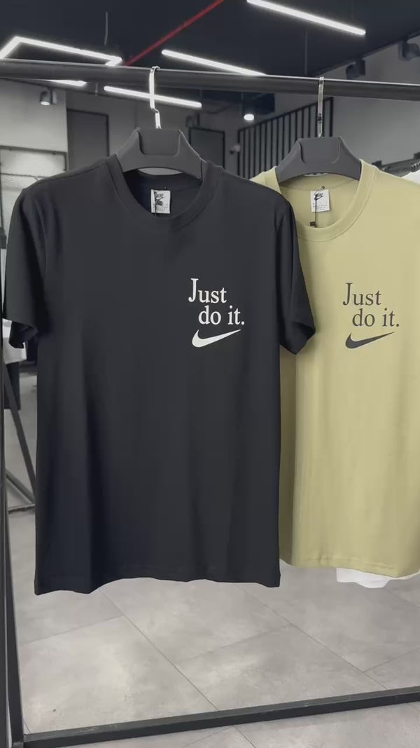 Ανδρικό μπλουζάκι Nike, λαδί, Just Do It. Premium ποιότητα