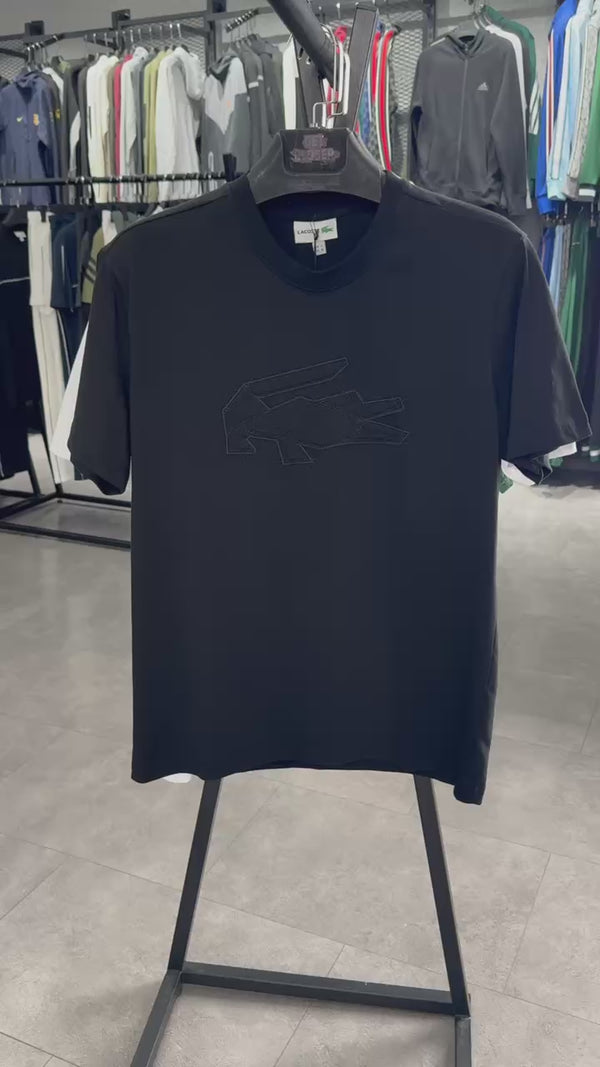 Μπλουζάκι Lacoste, πράσινο, λογότυπο με σκίτσο. Premium ποιότητα