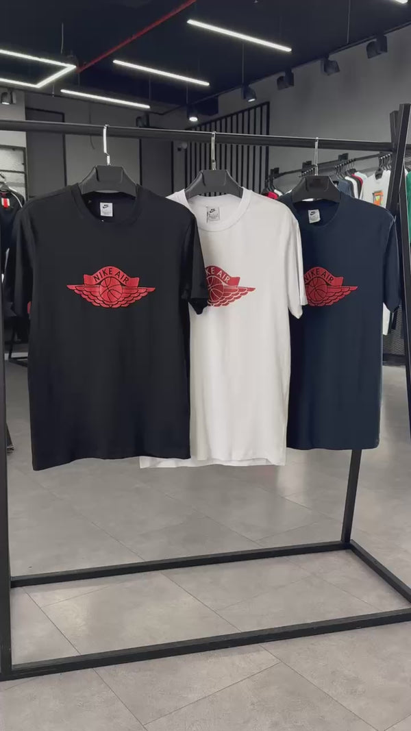 Ανδρικό μπλουζάκι Nike, λευκό, κόκκινο τύπωμα. Premium ποιότητα