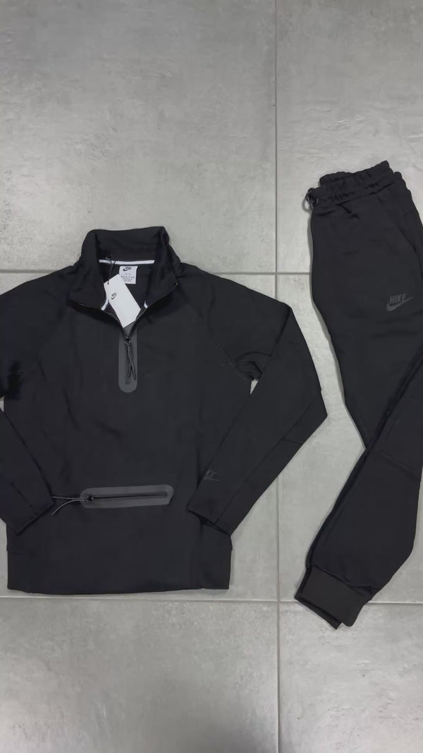 Παιδική αθλητικό σύνολο Nike Tech Fleece, μαύρο. Μοντέλο 2024. Premium ποιότητα