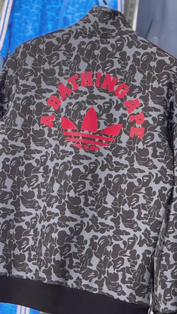 Ανδρική φόρμα Adidas x A Bathing Ape, μπλε - κόκκινη. Premium ποιότητα