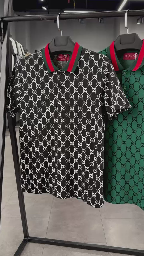 Καλοκαιρινό αθλητικό σετ Gucci, πόλο μπλουζάκι, σκούρο μπλε. Premium ποιότητα