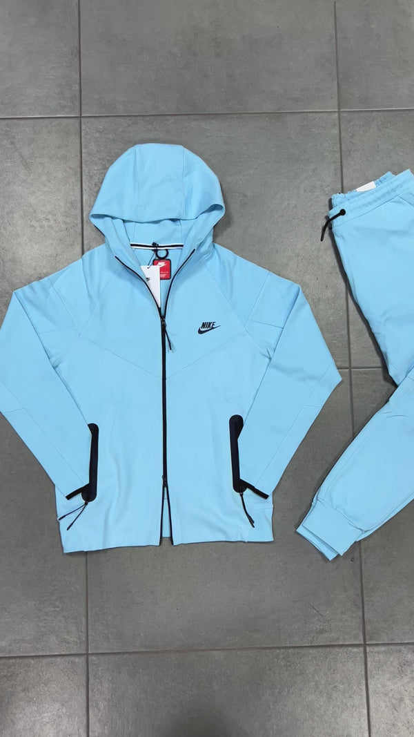 Ανδρική αθλητική φόρμα Nike Tech Fleece, ανοιχτό γαλάζιο. Μοντέλο 2023. Premium ποιότητα