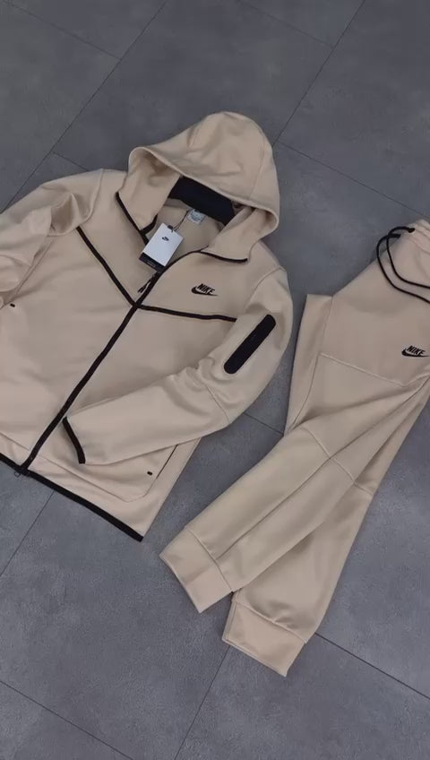 Ανδρική αθλητική φόρμα Nike Tech Fleece, μπεζ. Premium ποιότητα